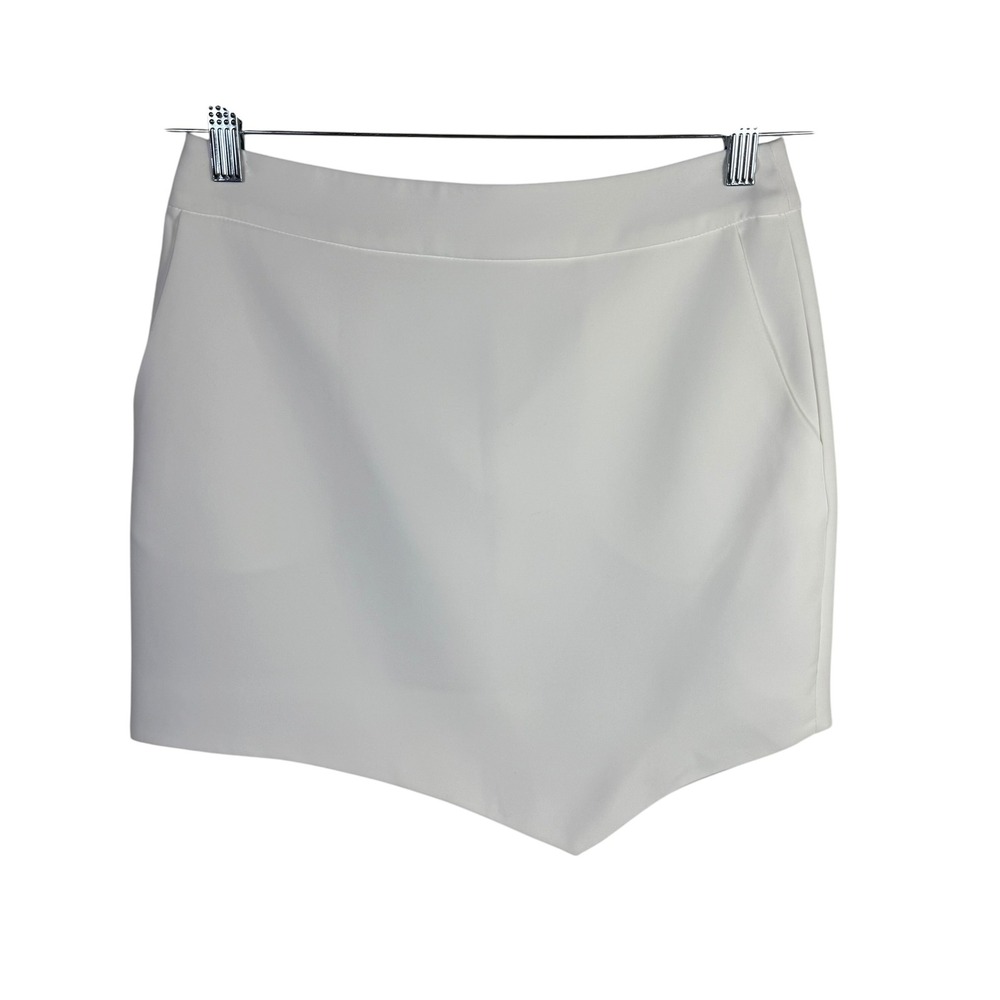 Amanda‎ Uprichard White Asymmetric Mini Skirt With Pockets Size Small